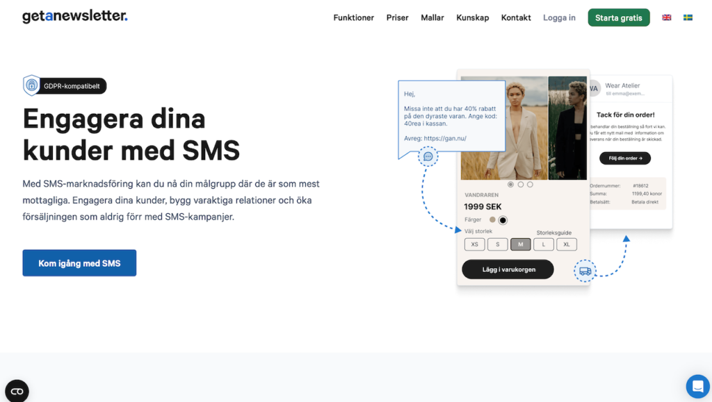Get a Newsletter SMS-utskick