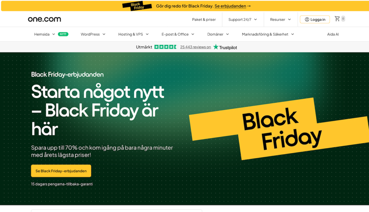 Black Friday hos One.com